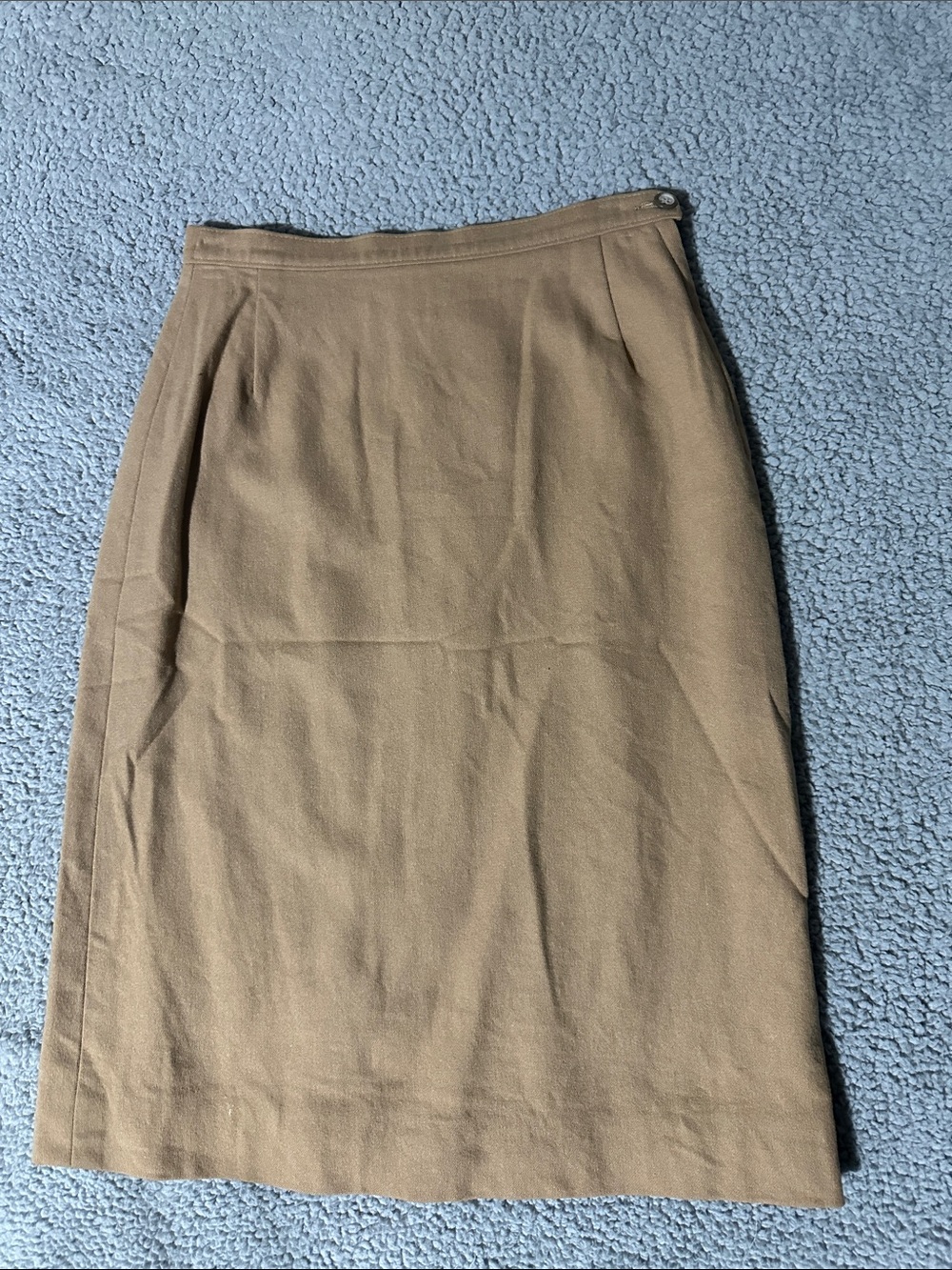 Vintage Authentic Pendleton Pure Virgin Wool Wrap Pencil Skirt Tan Made USA